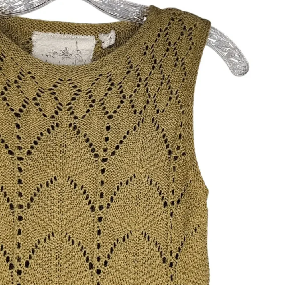 Anthropologie Angel of the North Sleeveless Sweater Tunic in mustard, size XS